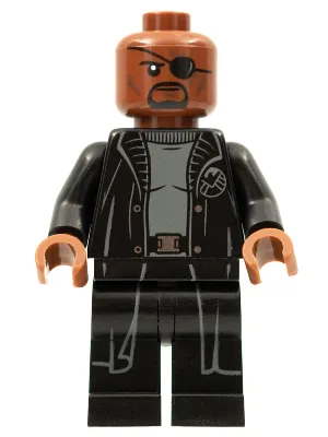 Nick Fury - Gray Sweater and Black Trench Coat, No Shirt Tail