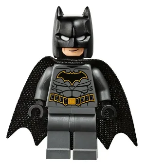 Batman - Dark Bluish Gray Suit with Gold Outline Belt and Crest, Mask and Cape (Type 3 Cowl, Teardrop Neck Cut Spongy Cape)