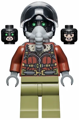 Vulture - Reddish Brown Bomber Jacket and Aviator Oxygen Mask