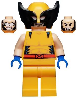 Wolverine - Bright Light Orange and Black Mask, Blue Hands