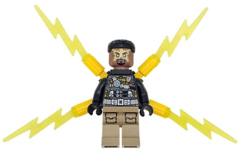 Electro - Black and Dark Tan Outfit, Medium Brown Head, Small Electricity Wings