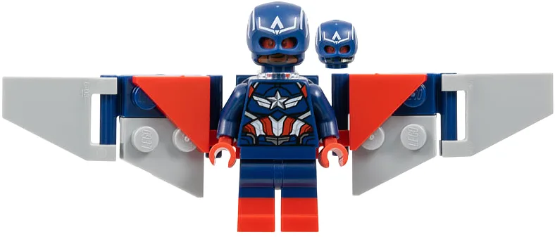 Captain America (Sam Wilson) - Dark Blue Suit, Red Boots, Backpack and Wings without Stickers