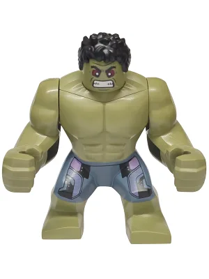 Hulk - Géant, pantalon bleu sable à empiècements lavande, enragé, dents serrées