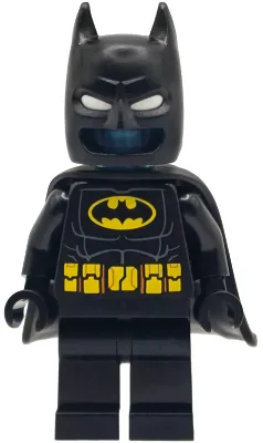 Batman-pak - Zwart met gele riem en medium nougatkleurige details, kap met witte ogen, flexibele rubberen cape, doorschijnend lichtblauw hoofd