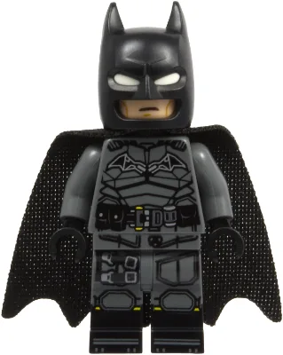 Batman - Costume gris bleu foncé, cagoule avec yeux blancs, bottes noires