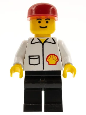 Shell – Jacke, schwarze Beine, rote Mütze, Augenbrauen