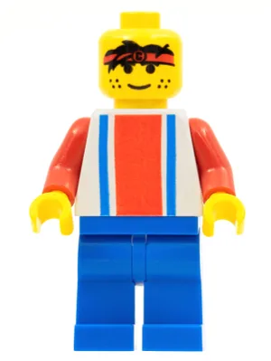Voetballer - Rood, wit en blauw team met nummer 3 op de rug.