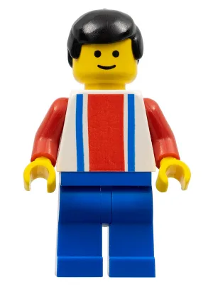 Voetballer - Rood, wit en blauw team met nummer 2 op de rug.
