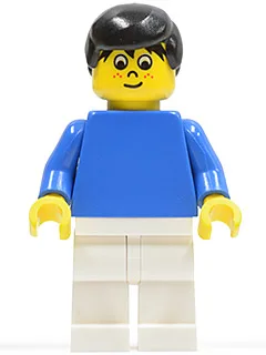 Voetballer Blauw/Wit Team Speler 5