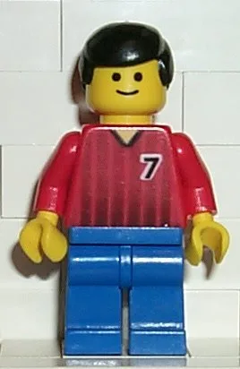 Fußballspieler – Team Rot-Blau mit der Nummer 7