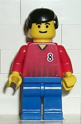 Fußballspieler – Team Rot-Blau mit der Nummer 8