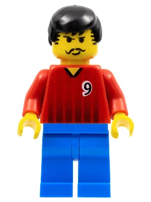 Fußballspieler – Team Rot-Blau mit der Nummer 9