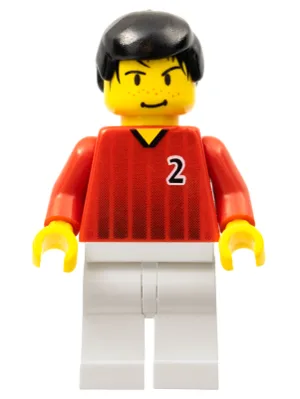 Voetballer - Rood-wit team met nummer 2