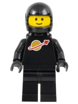 Classic Space - Noir avec réservoirs d'air et casque de moto (standard), logo en haut du torse (deuxième réédition)