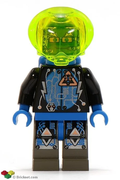 Insectoïde Zotaxien Alien - Mâle, Noir et Bleu avec Circuits Argentés, avec Réservoirs d'Air (Capitaine Wizer / Capitaine Zec)