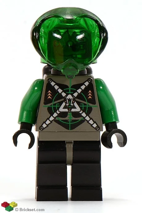 Insectoïde Zotaxien Alien - Mâle, Gris et Vert avec Circuits Verts et Tuyaux Argentés, avec Réservoirs d'Air (Danny Longlegs / Caporal Steel)