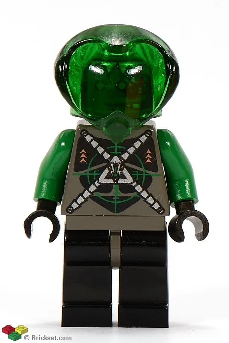 Insectoïde Zotaxien Alien - Mâle, Gris et Vert avec Circuits Verts et Tuyaux Argentés (Danny Longlegs / Caporal Steel)