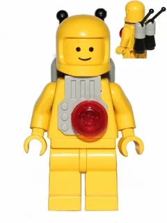 Klassieke ruimte - Geel met lichtgrijze jetpack en zwarte kegels
