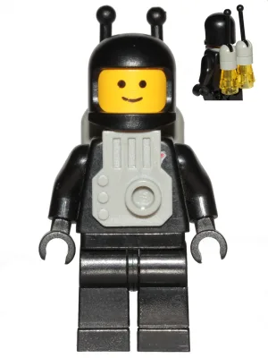 Klassischer Weltraum – Schwarz mit hellgrauem Jetpack