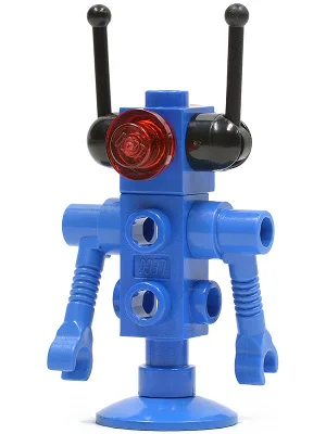 Klassieke ruimtedroid - Schotelvoet, blauw met doorschijnend rode ogen en zwarte antennes