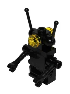 Droïde spatial classique - Socle à charnière, noir avec yeux jaune translucide