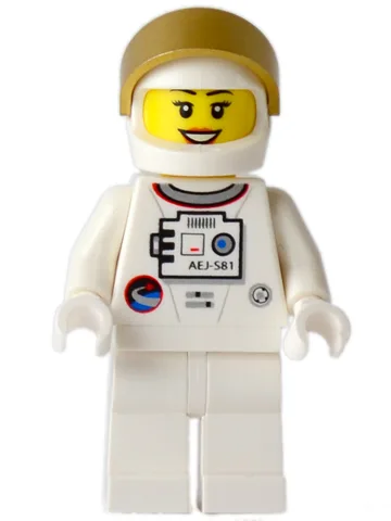 Shuttle-Astronautin – weiblich, lächelt mit Zähnen