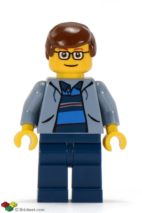Peter Parker 2 - Zandblauwe jas, donkerblauwe benen, bruin mannenhaar