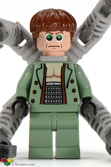 Dr. Octopus (Otto Octavius) / Doc Ock, sandgrüne Jacke, sandgrüne Beine, schmales Grinsen - mit Armen