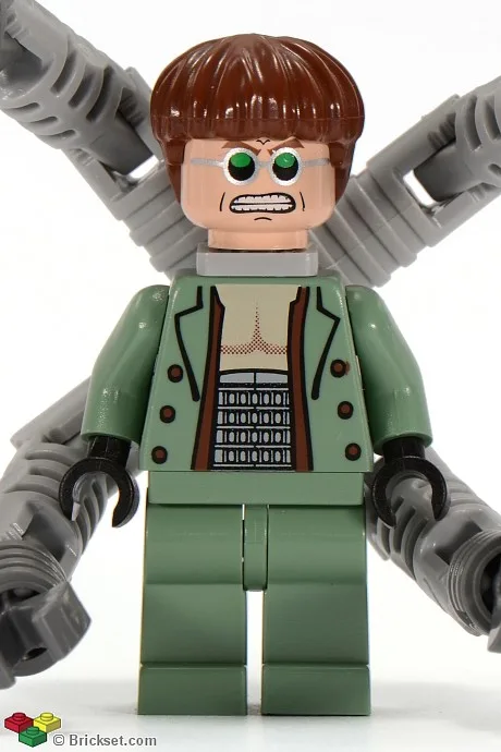 Dr. Octopus (Otto Octavius) / Doc Ock, sandgrüne Jacke, sandgrüne Beine, zusammengebissenes Lächeln - mit Armen
