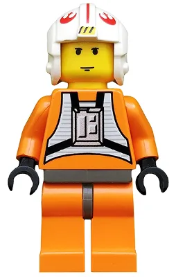 Luke Skywalker – Pilotenanzug, schlichter Oberkörper und Helm, dunkelgraue Hüften, gelber Kopf