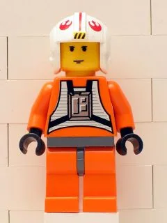 Luke Skywalker - Combinaison de pilote, torse et casque simples, hanches gris bleu foncé, tête jaune