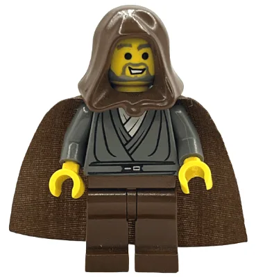 Chevalier Jedi (Jedi Bob) - Tunique gris foncé, capuche et cape marron