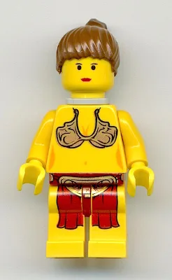 Princesse Leia - Tenue d'esclave de Jabba, peau jaune, support de cou
