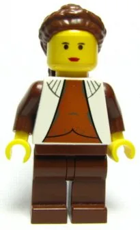 Prinses Leia - Bespin-outfit, lang gevlochten haar, gladde benen, geel hoofd
