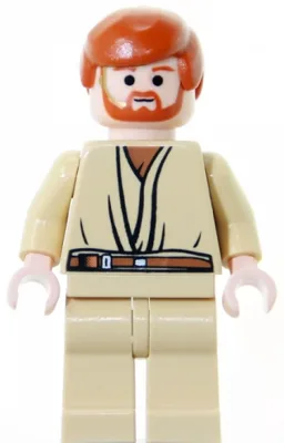 Obi-Wan Kenobi – Hellnougatbraunes Haar, dunkelorangefarbene Haare, gebräunte Beine, goldenes Headset