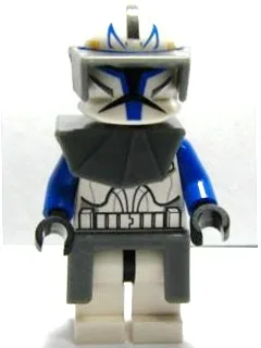 Klonkrieger Captain Rex, 501. Legion (Phase 1) – Dunkelblaugraues Visier, Schulterpanzer und Kama, große Augen