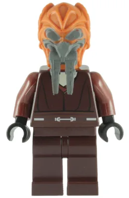 Plo Koon – Dunkelbrauner Morgenmantel, hellbraunes Hemd, schlichte Hose
