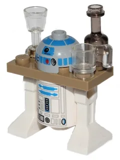 Astromech-Droide, R2-D2 – Serviertablett in Dunkelbraun, Kopf in Hellblaugrau