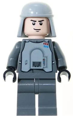 Imperial Officer with Battle Armor (Captain / Commandant / Commander) - Dark Bluish Gray Legs, Smirk