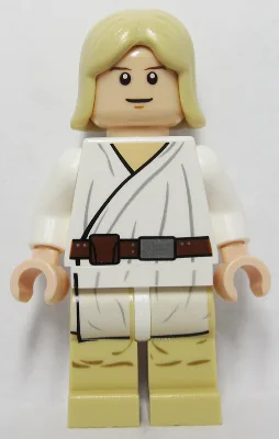 Luke Skywalker - Tatooine, Licht Nougat, Lang Haar, Witte Tuniek, Bruine Benen, Witte Glansen