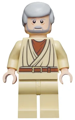 Obi-Wan Kenobi - Oud, lichtblauwgrijs haar en baard, ogen met een glinstering