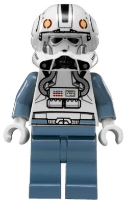 Klonkrieger-V-Wing-Pilot (Phase 2) – Sandblaue Arme und Beine, weißer Kopf