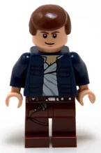Han Solo, jambes brun rougeâtre avec motif d'étui, veste ouverte