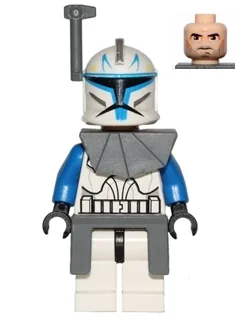 Klonkrieger Captain Rex, 501. Legion (Phase 1) – Dunkelblaugrauer Entfernungsmesser, Schulterpanzer und Kama, große Augen