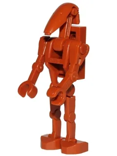 Kampfdroide – Dunkelorange, abgewinkelter und gerader Arm, 1 x 2 Platte auf der Rückseite