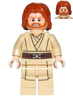 Obi-Wan Kenobi (Middellang, warrig haar met middenscheiding)