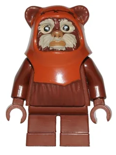 Wicket (Ewok) - Printed Dark Orange Hood, Tan Face