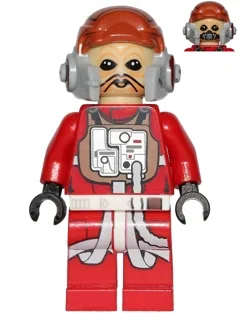 Ten Numb - Red Pilot Suit, Tan Head, B-Wing Pilot Helmet
