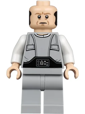 Lobot - Light Bluish Gray Uniform, Light Nougat Head, Dark Orange Eyebrows