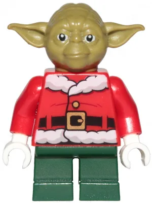 Yoda - Olive Green, Red Santa Jacket, Dark Green Short Legs